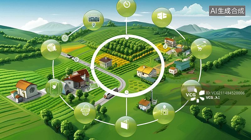 【AI数字艺术】智慧农业相关概念图图片素材