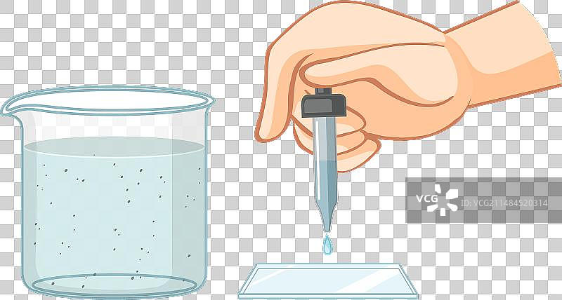 手持滴管将样品滴入显微镜图片素材