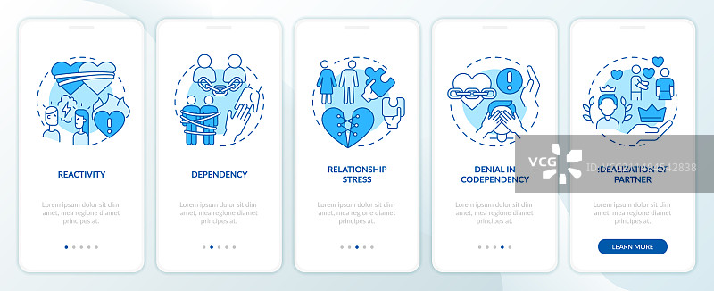 蓝色背景下的相互依赖关系图片素材