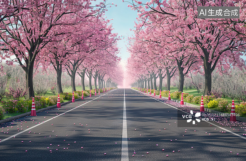 【AI数字艺术】春天樱花盛开的地方图片素材