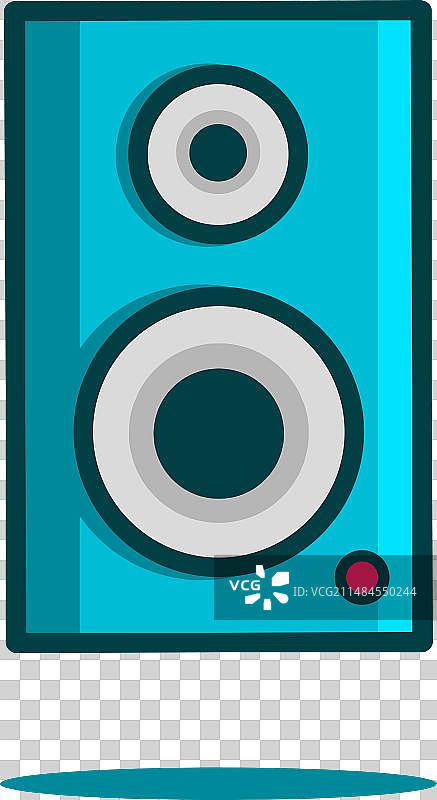 彩色扁平设计的喇叭低音扬声器图标图片素材