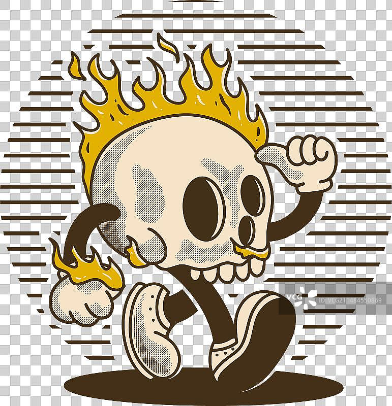 燃烧的骷髅吉祥物图片素材