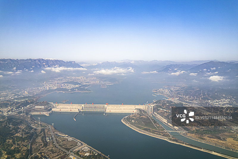 震撼壮美三峡大坝水利工程航拍摄影配图图片素材