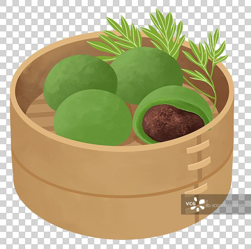 卡通清明时节食物青团元素图片素材