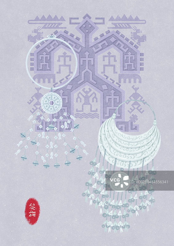 黎族女性饰品金属项圈图片素材