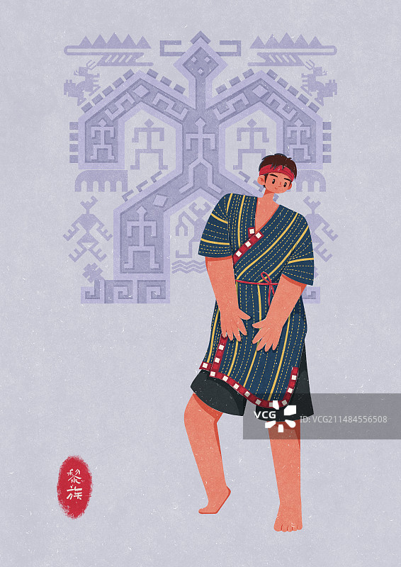 黎族侾系民族服饰男性图片素材