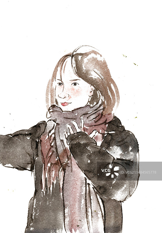 拍照的女子图片素材