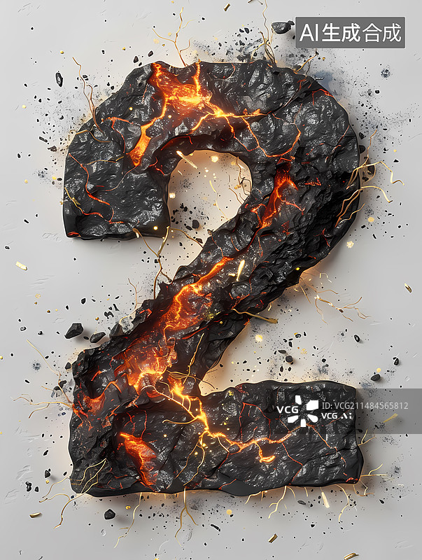 【AI数字艺术】岩石数字2爆炸效果图片素材