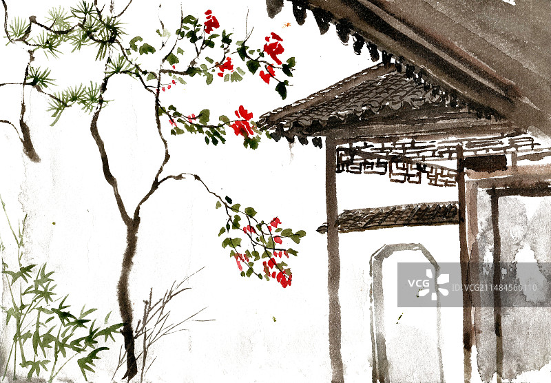 园林的角落图片素材