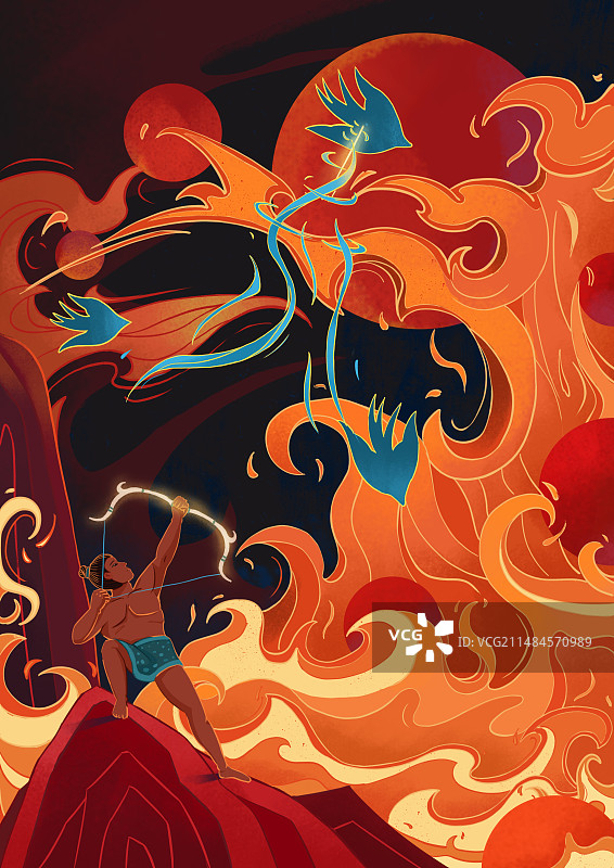 神话故事后裔射日图片素材