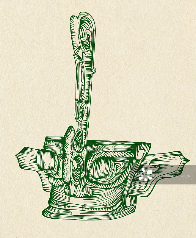 三星堆夔龙冠青铜面具图片素材