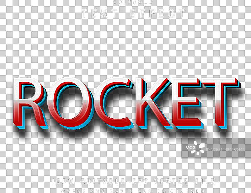 火箭3D文字特效（可编辑）图片素材