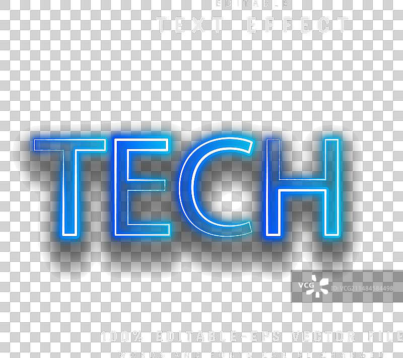 科技霓虹灯文字效果图片素材