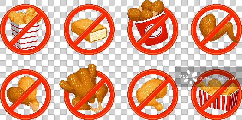 红色框架炸鸡快餐图片素材