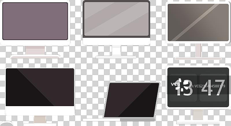 带灰色空白屏幕的台式电脑显示器图片素材