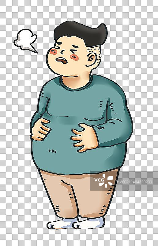 一个胖男人手绘元素图片素材