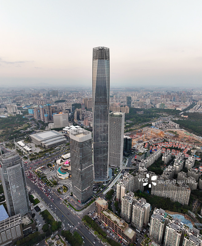 广东省东莞市民盈国贸中心民盈国贸城商业体航拍图片素材