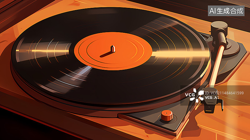 【AI数字艺术】唱片机插画图片素材