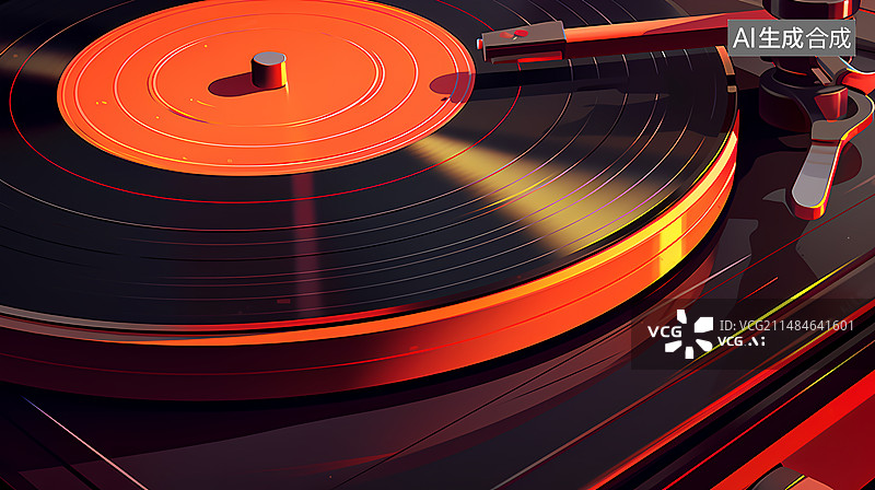 【AI数字艺术】唱片机插画图片素材