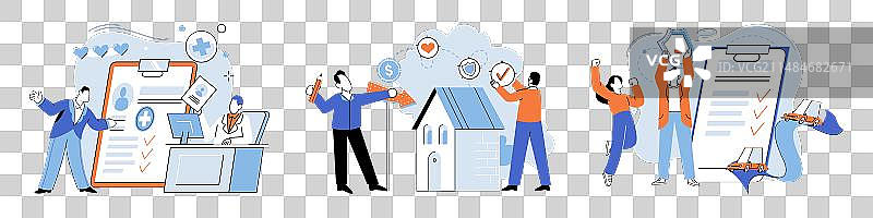 汽车财产人寿医疗保险图片素材