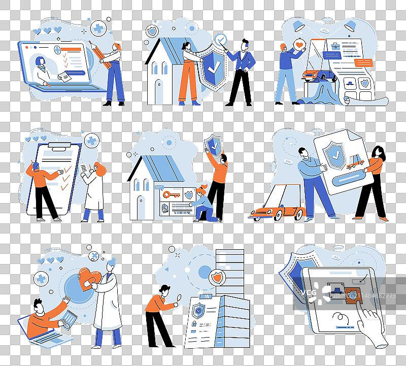 汽车财产人寿医疗保险图片素材