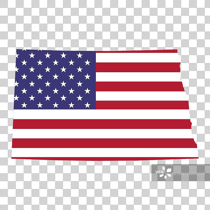 北达科他州地图形状：美国图片素材