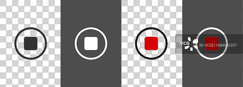 停止按钮图标视频或音频播放套装图片素材