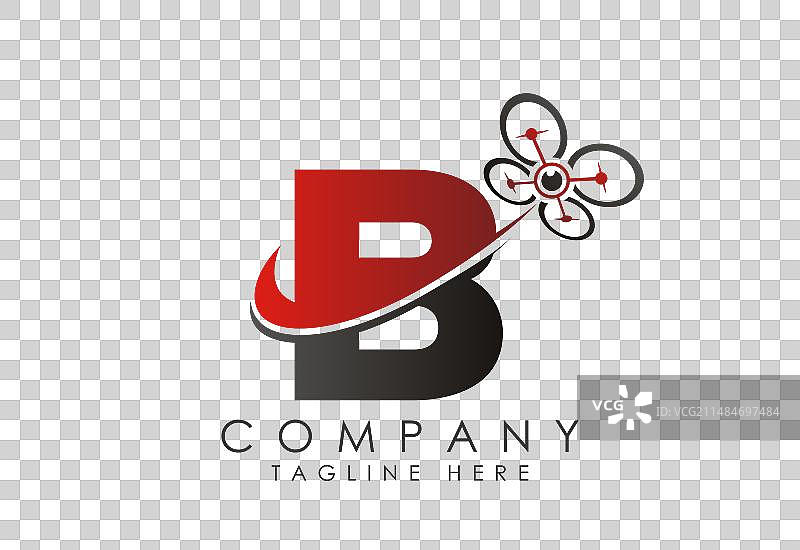 字母B无人机标志设计模板图片素材