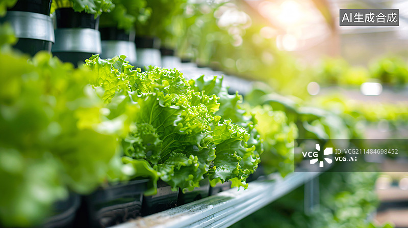 【AI数字艺术】农业温室大棚景色背景，智慧农业绿色农场种植场景插图图片素材