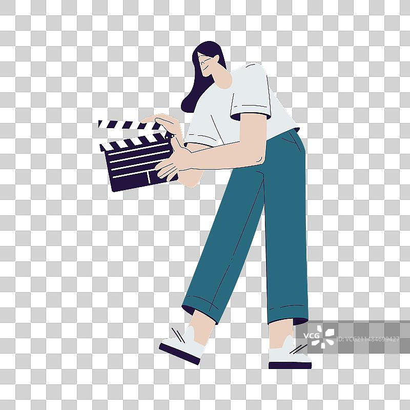 电影院里的女性角色立牌图片素材