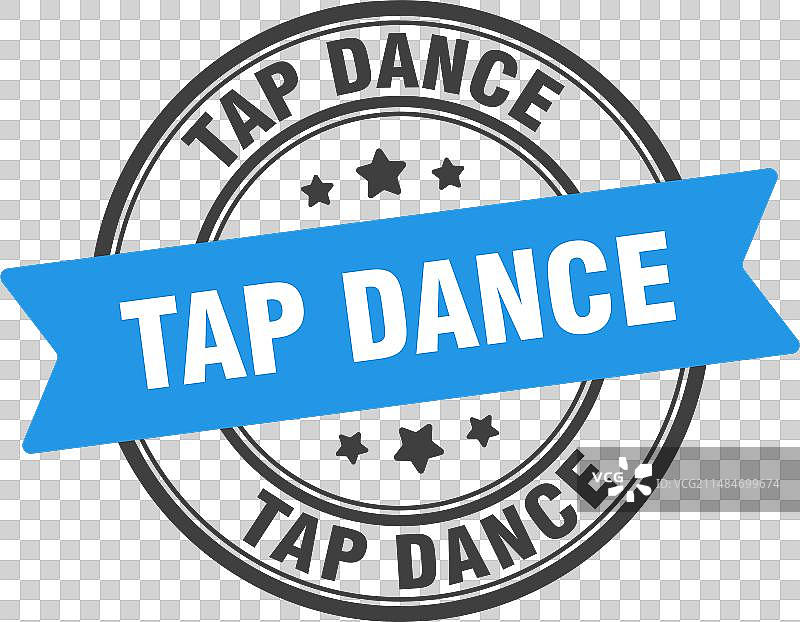 透明背景上的踢踏舞印章标签图片素材