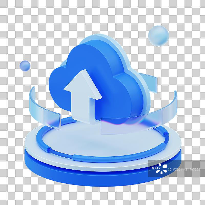 科技3D图标云计算升级图片素材