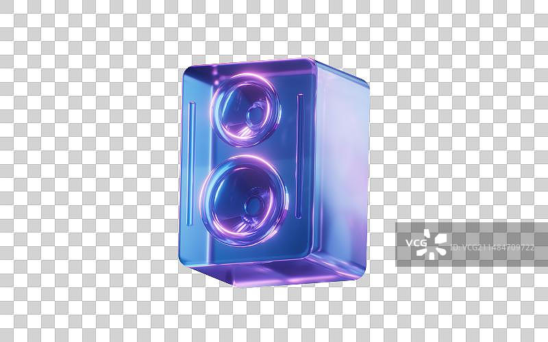 音响与霓虹灯光效果3D渲染图片素材