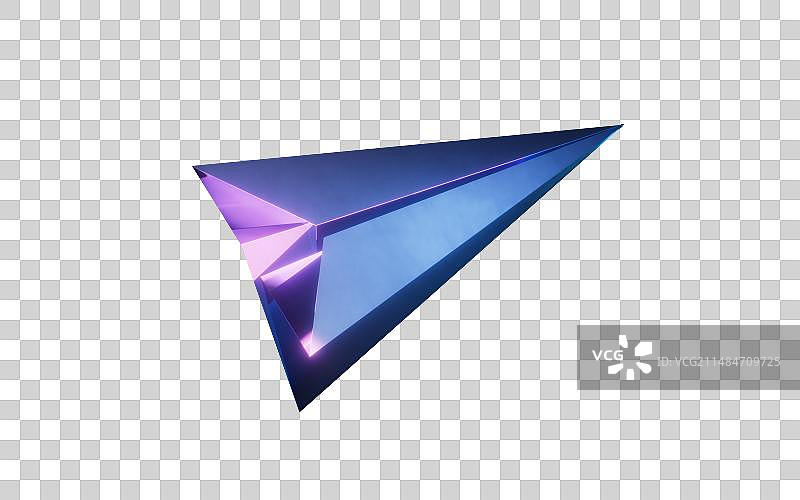 纸飞机与霓虹灯光效果3D渲染图片素材