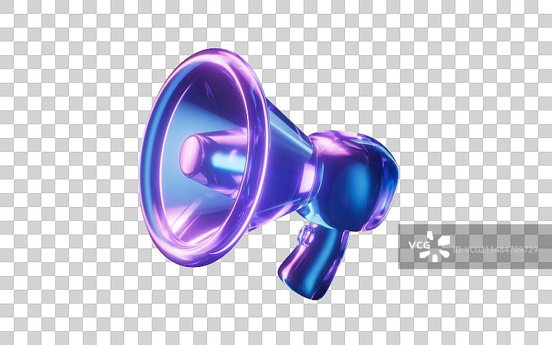 扬声器与霓虹灯光效果3D渲染图片素材