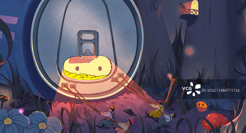 森林里的易拉罐图片素材