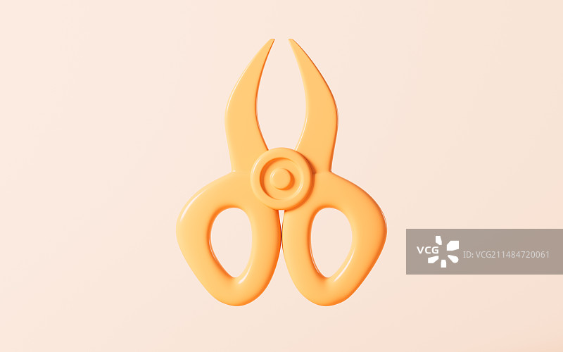 卡通剪刀模型3D渲染图片素材