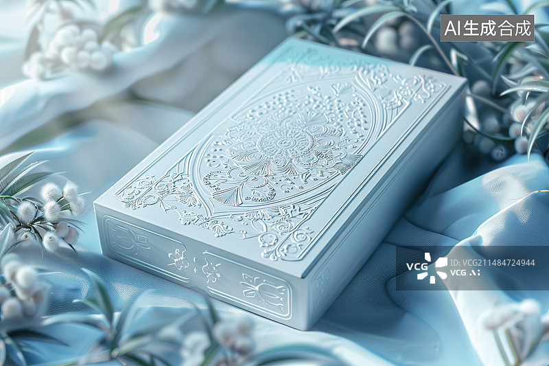 【AI数字艺术】桌子上盒子里的珠宝特写镜头图片素材