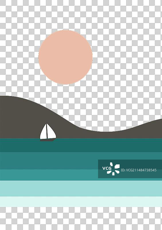 极简风格海景和轮船儿童房图片素材