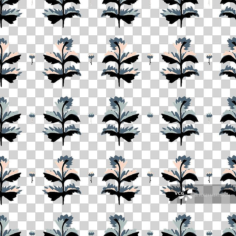 世纪中期现代花卉无缝图案图片素材