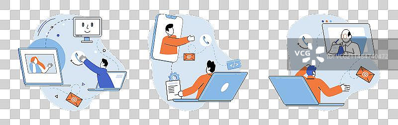 在线团队在线会议团队图片素材