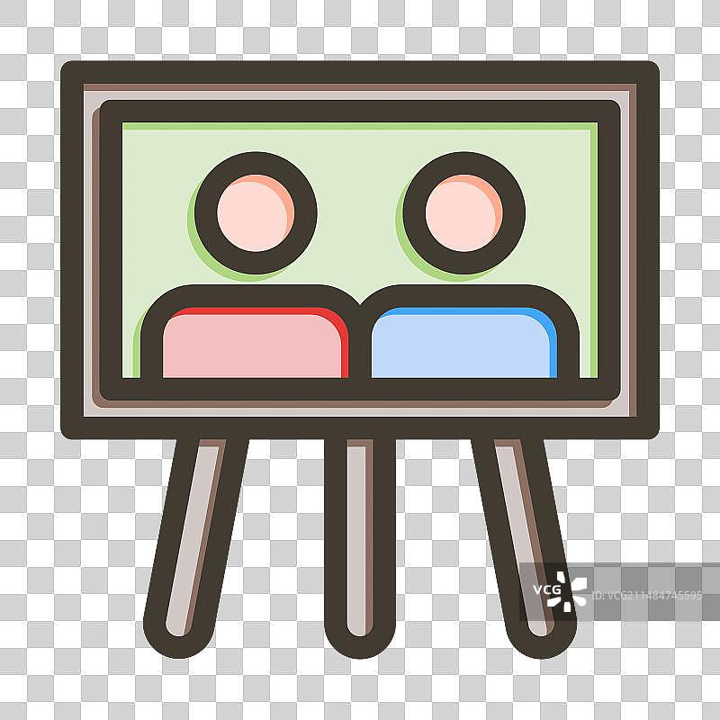 教室粗线填充颜色图标图片素材