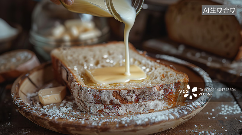 【AI数字艺术】餐桌上甜点的高角度视图图片素材