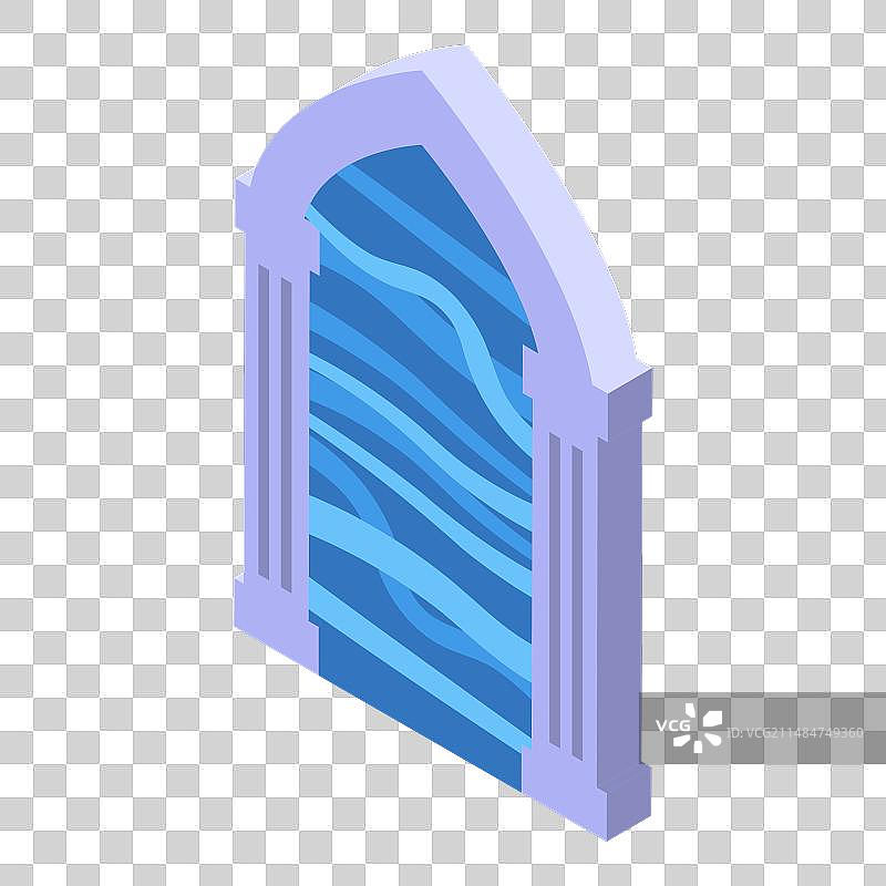 2.5D蓝色等离子传送门图标图片素材