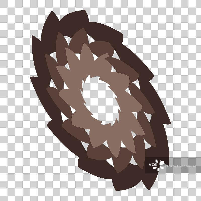 2.5D中世纪棕色传送门图标图片素材