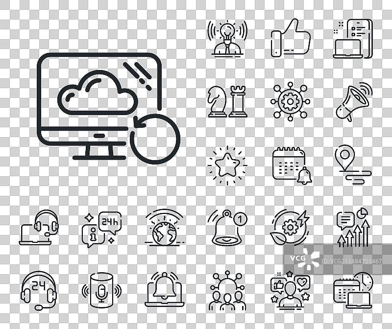 云恢复备份数据线性图标符号图片素材