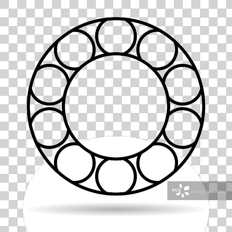 滚珠轴承阴影图标平面标志图片素材