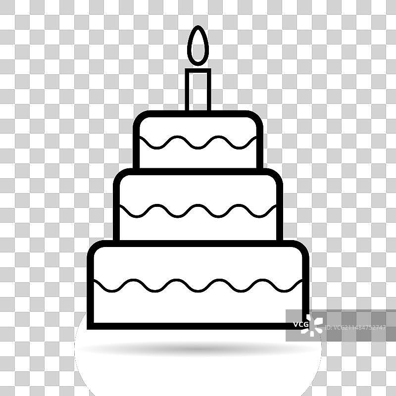 甜蛋糕图标阴影烘焙甜点食品符号图片素材