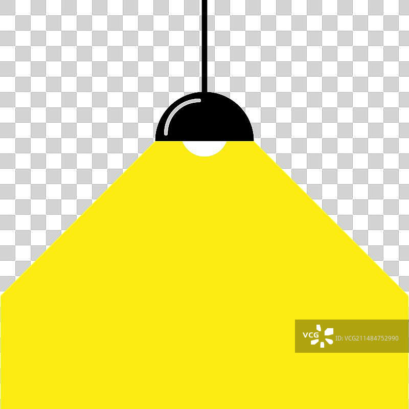 灰色背景上的黄色天花板灯图片素材