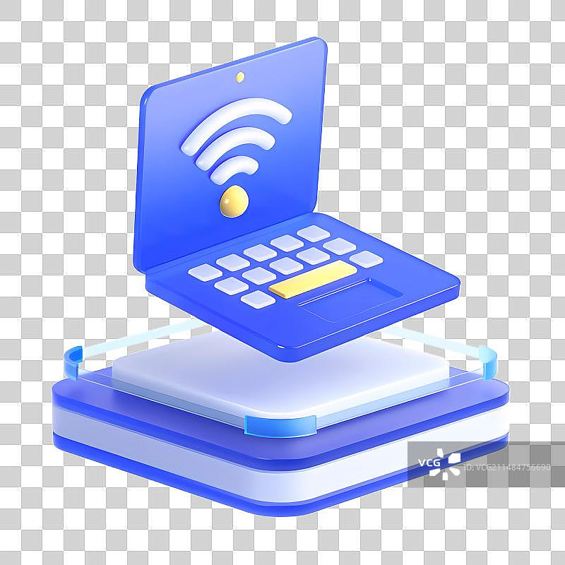 3D蓝色科技商务图标元素图片素材